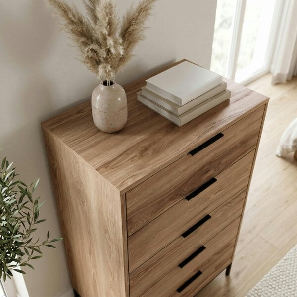 Decortie Mars 5 Drawer Tall Chest of Drawers 70 x 45 x 126.5 cm