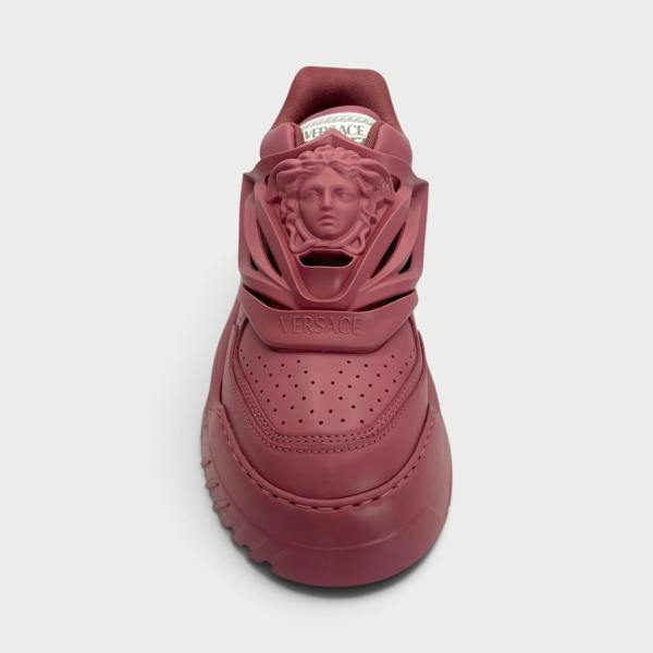 Supplied Fashion Odissea Medusa Head sneakers in jam red with iconic sculptural Medusa motif and chunky sole