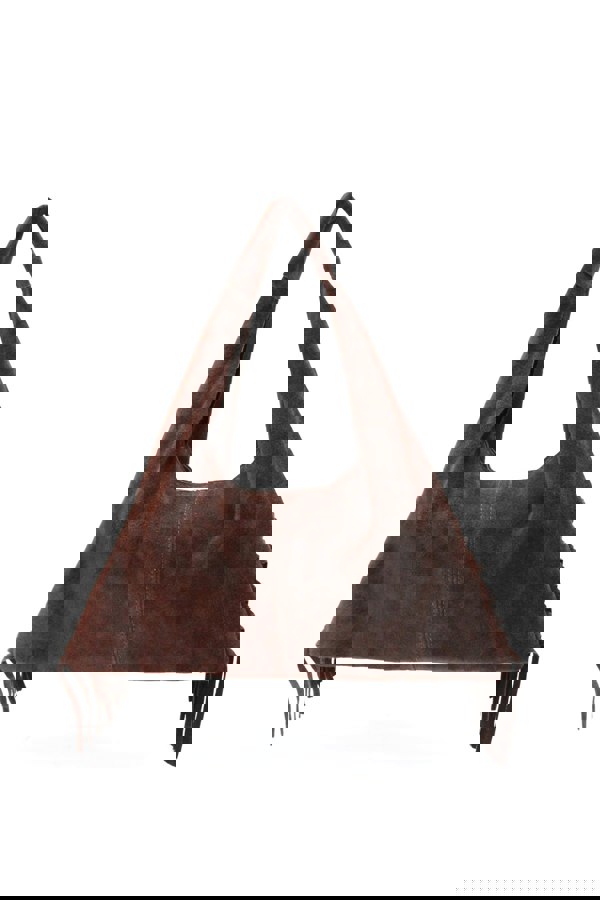 Kitise Italian Genuine Suede Fringe Crossbody Shoulder Bag