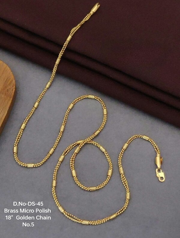 The Colourful Aura Two Strand Gold Brass Necklace for Women