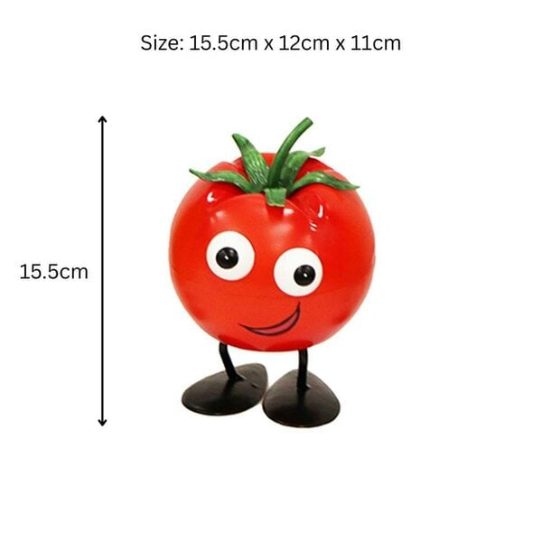 EDH Door Hardware Metal Tomato Veggie Patch Pal – 15.5 x 12 x 11 CM | Fun & Quirky Metal Garden Ornament | Tomato Plant Decor for Vegetable Patches
