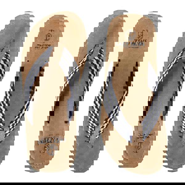 Lazy Jacks Boys Contrast Striped Flip Flops - Brown