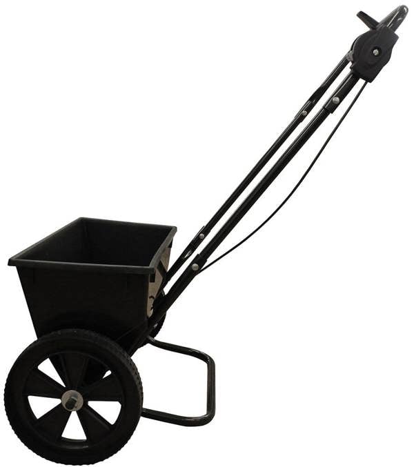 Bristol Tool Company 1894 Black Salt/Seed/Fertiliser Drop Spreader With 30kg Capacity, Rock Salt Spreader - Cable Controlled Flow, No Motors/Batteries