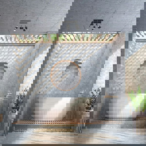 Milagro Joker Hand Made Ceiling Lamp In Matt Black With Striking Chrome Detail Featuring 3 Minmalistic Slender Cylinder Shades