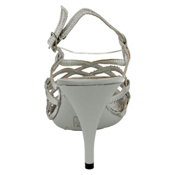 Spot On Ladies Spot On High Heel Diamante X Strap Sandals F1749