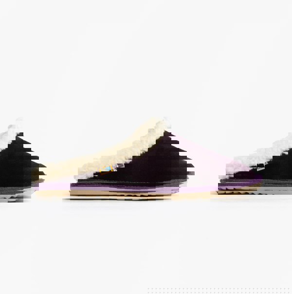 Nordikas 2087 Womens Suede Mule Slippers Purple