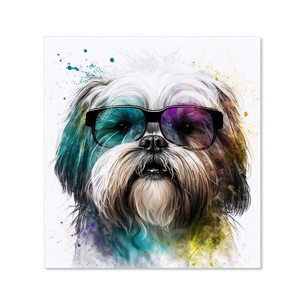 Warren Reed - Designer Lhasa Apso Face Glasses Splashart Kitchen Splashback