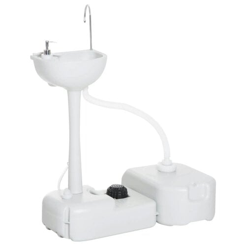 Bobobiy Portable Camping Sink with Running Water and Wastewater Tank, Hand Wash Basin with Rolling Wheels, Soap Dispenser Events, Gatherings