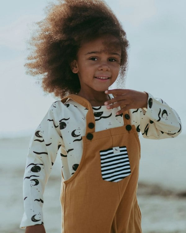 organic cotton Cream Moon Wave Print Top - image 1