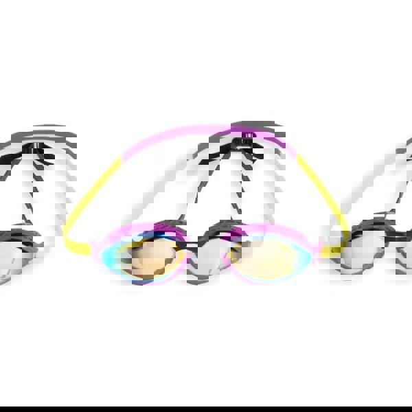 Arena Airspeed purple yellow mirror swim goggle with adjustable strap