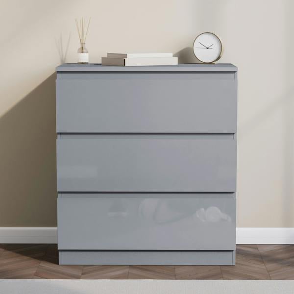 Vida Designs Glinton 3 Drawer Chest, Black