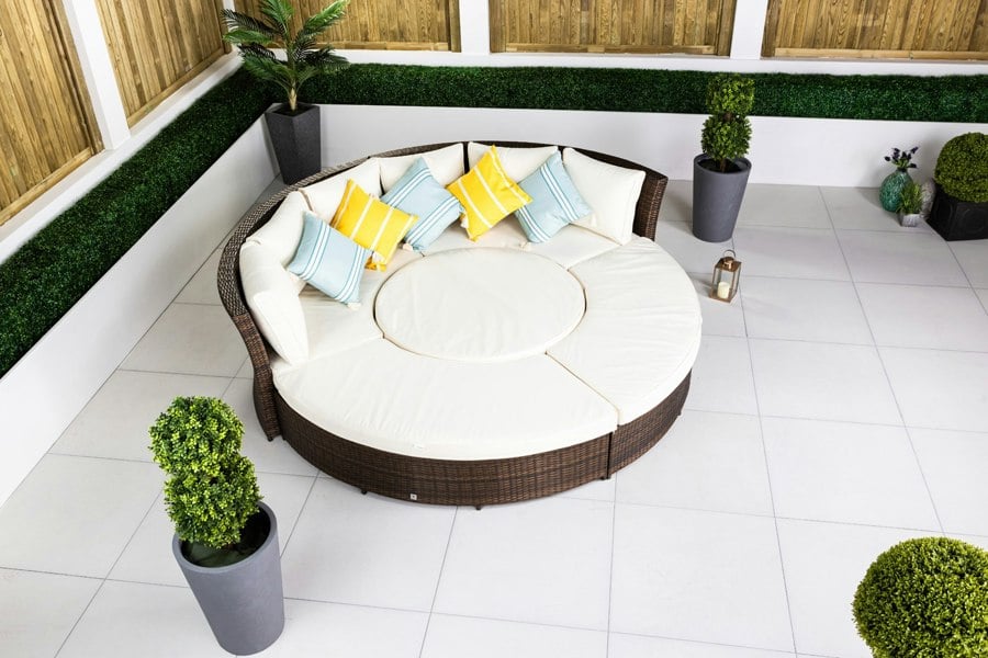 Giardino Delphi 3-in-1 Modular Round Sofa Daybed & Dining Set
