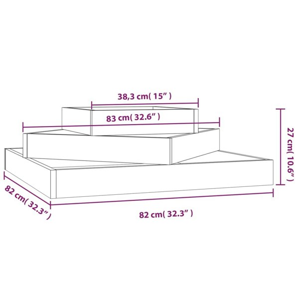 Berkfield Planter 83x83x27 cm Solid Wood Pine