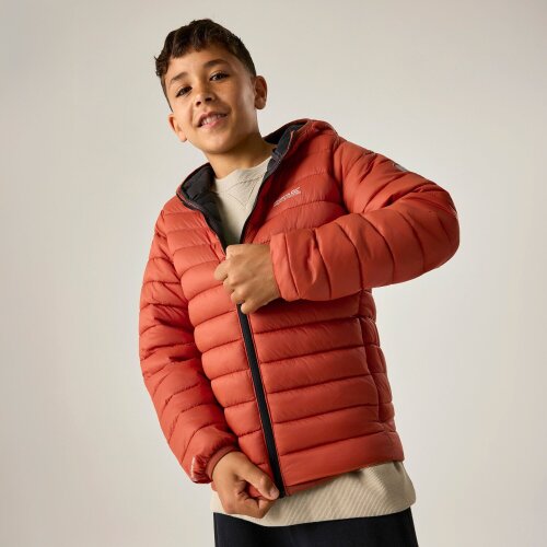 Regatta Kids Marizion Hooded Padded Jacket - Rooibos Tea/Black