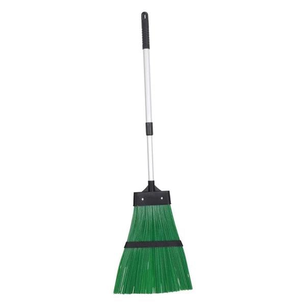 Hard Bristle Telescopic Garden Broom Rake Tool for Lawn Debris & Leaves