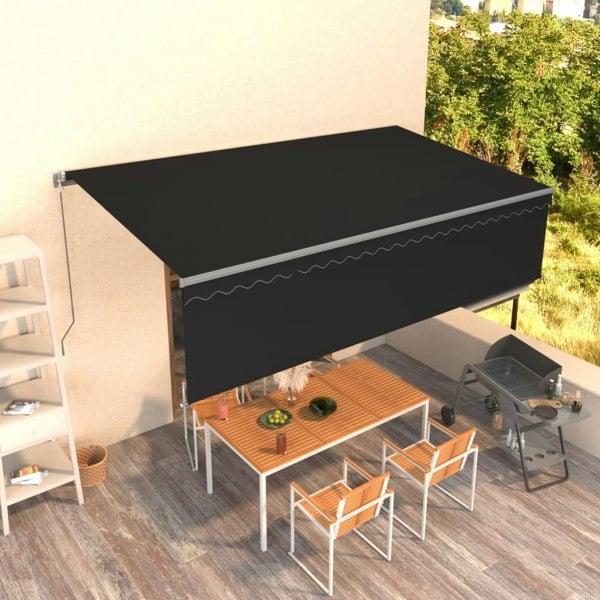 Berkfield Manual Retractable Awning with Blind 5x3m Anthracite