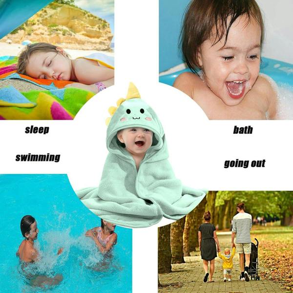 Dyzi Baby Hooded Towel Soft Absorbent Animal Cartoon Bath Towel for Kids