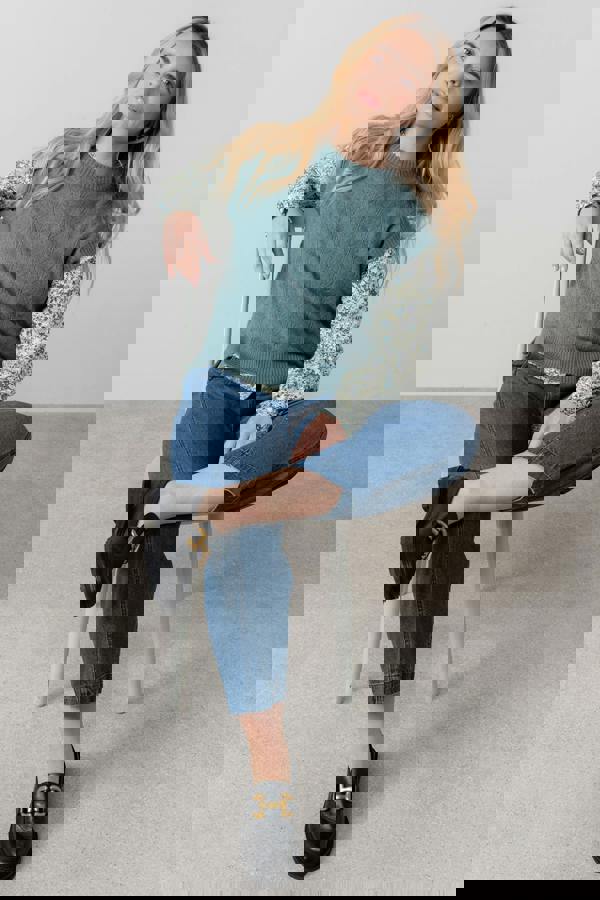 Lily & Me Wallace Pointelle Knit Tank Sea Mist