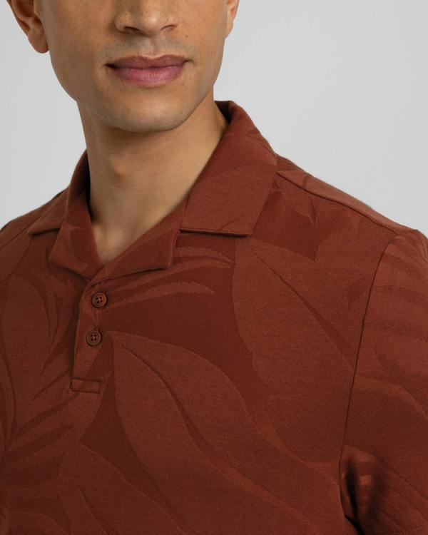 Steel & Jelly Healey - Large Floral Transfer Jacquard Polo Shirt