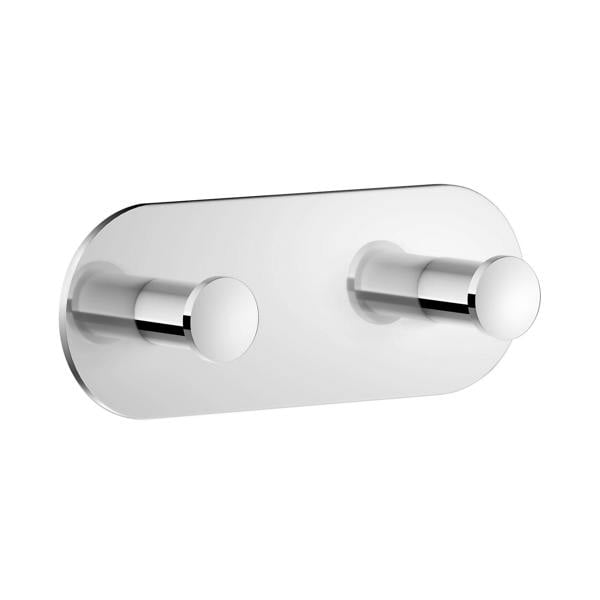Polished chrome double towel hook