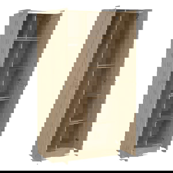 Furniture To Go Brande Wardrobe with 2 Frame Doors in Jackson Hickory