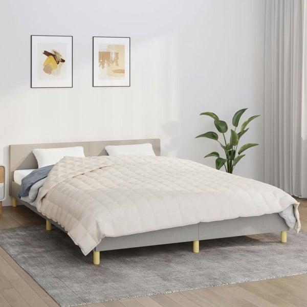 Berkfield Weighted Blanket Light Cream 200x230 cm 13 kg Fabric
