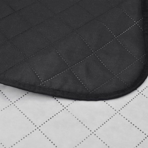 Berkfield Double-sided Quilted Bedspread Black/White 220 x 240 cm