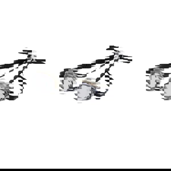 Silver and black Aquafeel Glide adult swim goggles with clear lenses