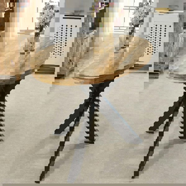 IH Design Valor Mango Wooden 6 8 Seater Oval Dining Table