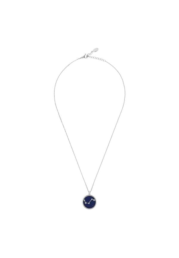 Zodiac Lapis Lazuli Gemstone Star Constellation Pendant Necklace Silver Aries - LATELITA Necklaces