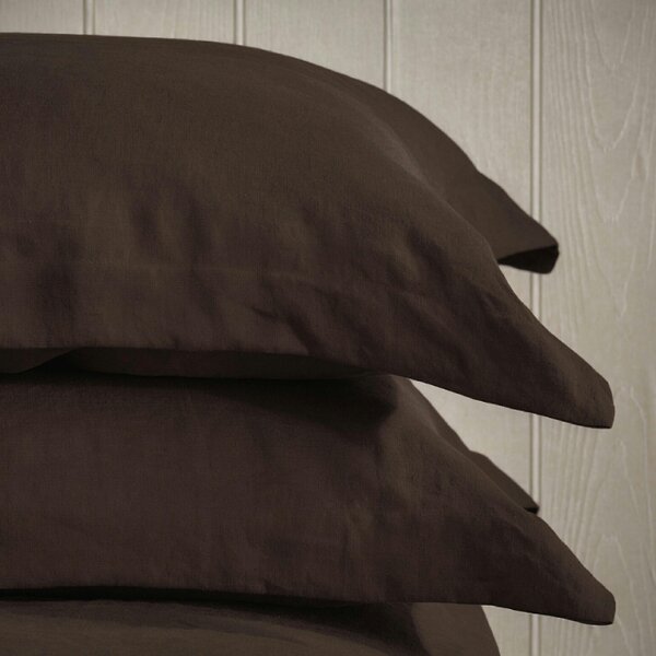 Soak&Sleep Chocolate French Linen Pillowcases