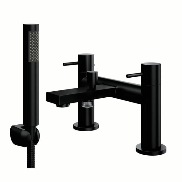 Flode Eslov | Bath Shower Mixer Tap | Includes Handset and Holder | Matt Black