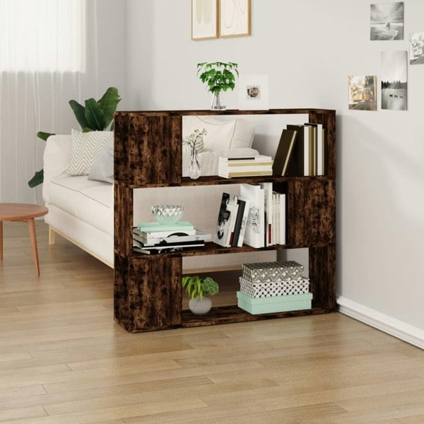 Berkfield Book Cabinet/Room Divider Smoked Oak 100x24x94 cm