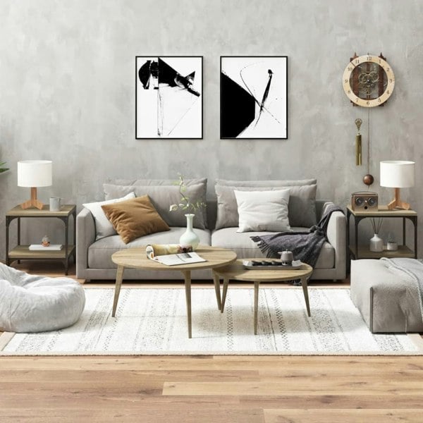 Berkfield Side Tables 2 pcs Sonoma Oak 40x40x40 cm Engineered Wood