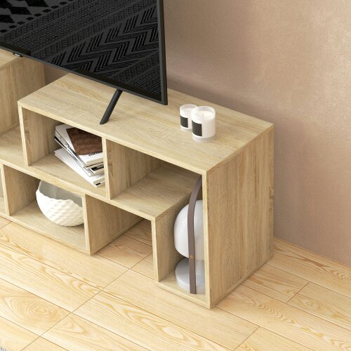 Wyld Haus Tota 134cm Natural Wood Effect 3 Block Modular TV Stand