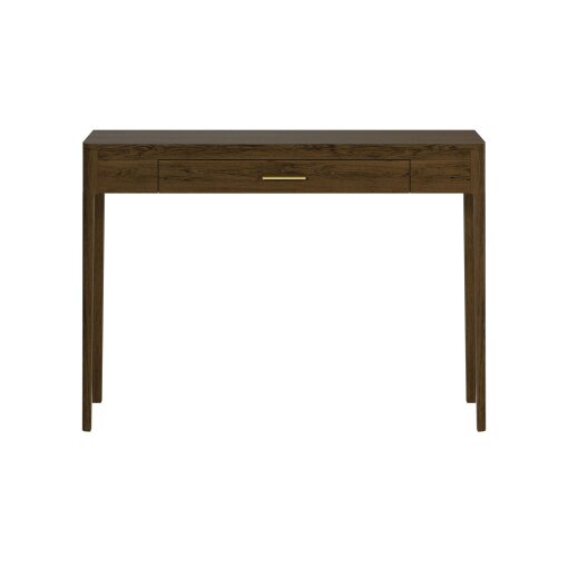 Wyld Haus Parma Walnut Oak and Brass Console Table with Drawer