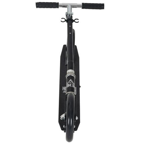 Black kick scooter steering column and front fork with padded grips