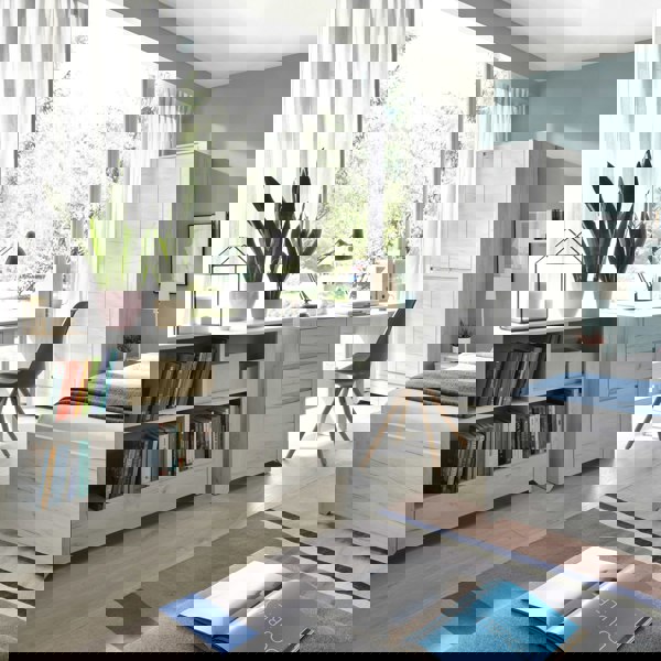 Furniture To Go Angel 3 Drawer Desk in White Craft Oak