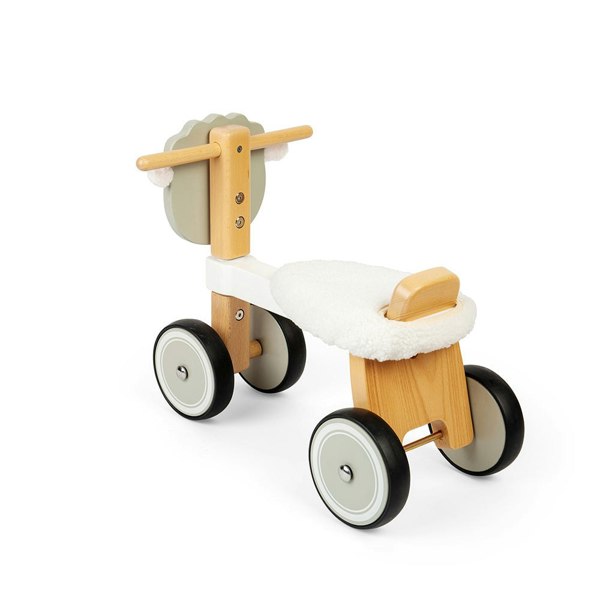 Bigjigs Toys Wooden Ride On Sheep - Sturdy Wooden Handlebars And Fluffy Seat