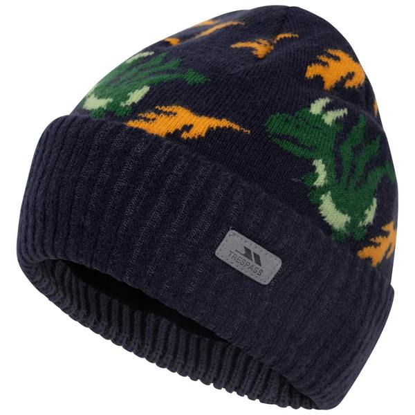 Trespass Boys Timbo Dragon Knitted Beanie - Navy - 