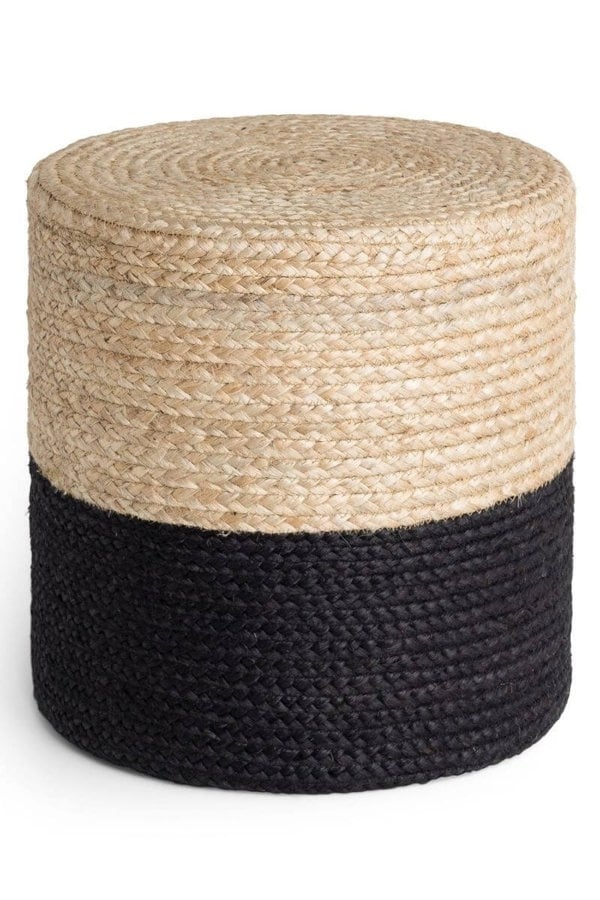 The Rugs Jutta Natural Jute Pouf - Handmade Boho Style
