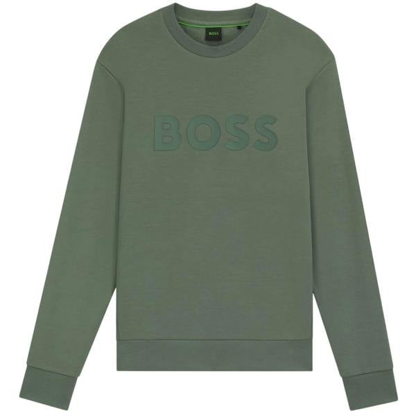 Boss Mens Salbo Cotton Sweatshirt - Green - 
