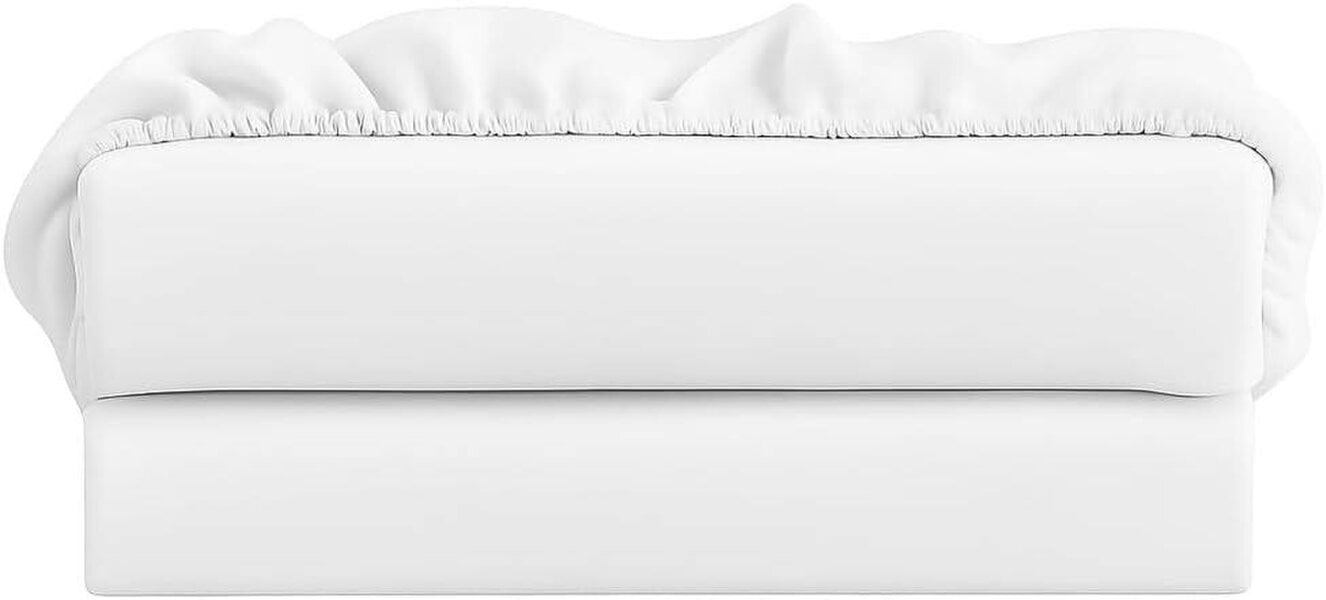 Night Zone Brushed Microfibre Extra Deep Fitted Sheet 40cm – Soft Warm Easy Care Bed Sheet - White