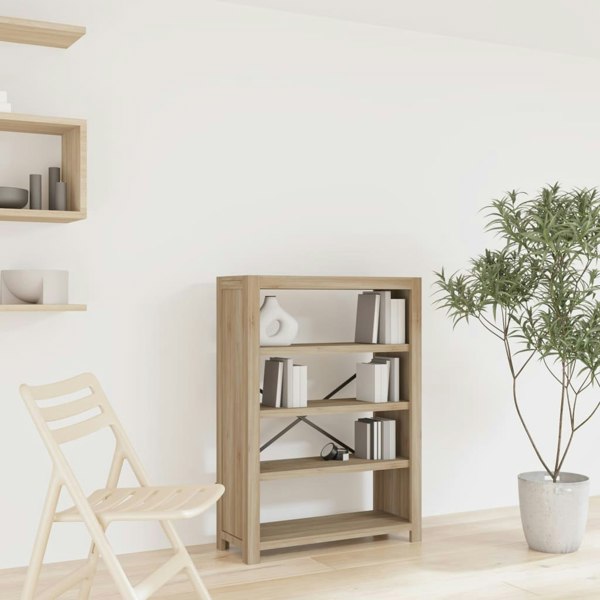 Berkfield 4-Tier Bookcase 80x30x110 cm Solid Wood Acacia