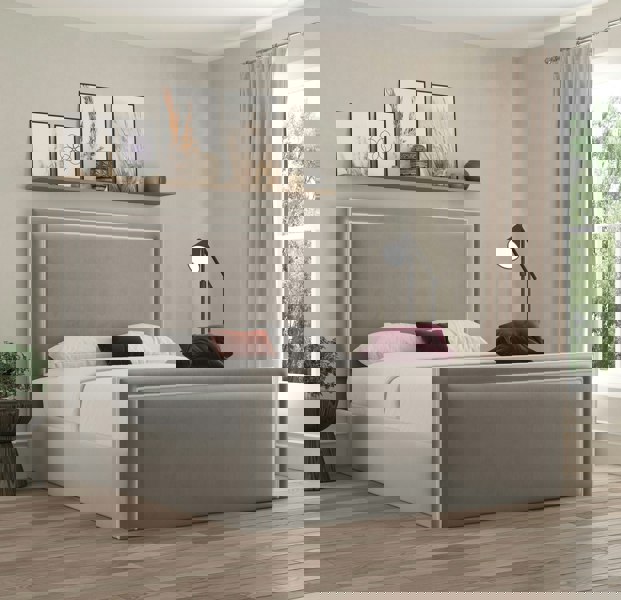 DS Living Verona Piping Ottoman Bed - Plush Pebble