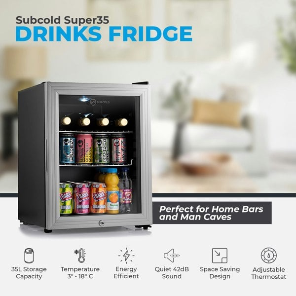 Subcold Super 35 LED Beer Fridge - Silver