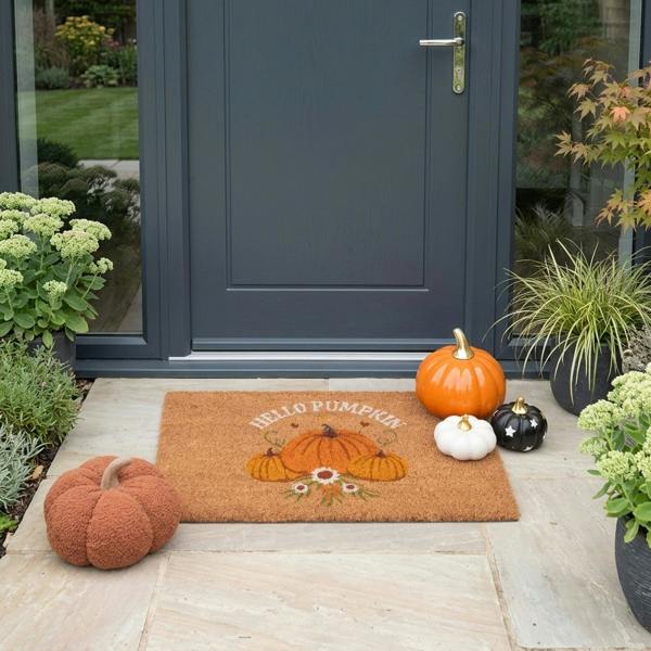 Garden Greatness Natural Autumn Days Hello Pumpkin Doormat