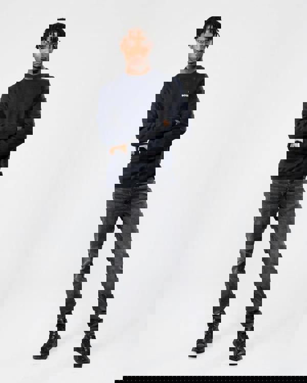 BOSS Green Ever-X Crew Neck Mens Jumper - Dark Blue 402 - CHO - Designer Mens Jumpers