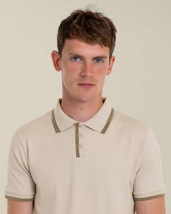 Larsson & Co Broder - Rib Polo Shirt With Tonal Tipping