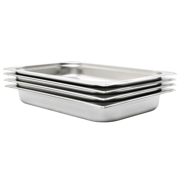 Berkfield Gastronorm Containers 4 pcs GN 1/1 65 mm Stainless Steel